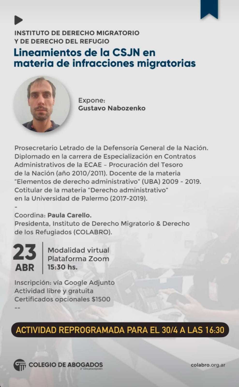 Lineamientos de la CSJN en materia de infracciones migratorias - Nueva fecha! 30/04/2024